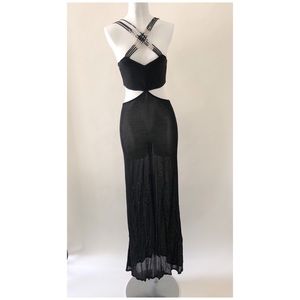 WR 9000 black sheer maxi dress